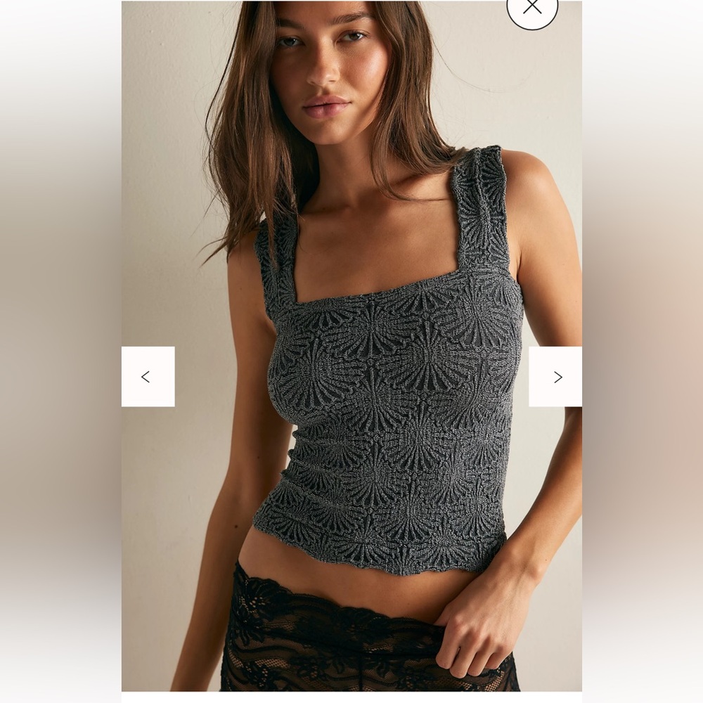 Free People 🩶🖤 Love letter black Nior washed vintage color Women's tank Top NWT